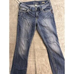 Silver Jeans Suki 17" Women's Denim Bootcut 29x31 Medium Wash Mid-Rise